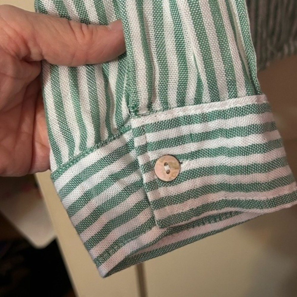 NWT Vintage Havana Stripe Sunrise Beach Surf Island Sunset Button Down Shirt M - Picture 9 of 11